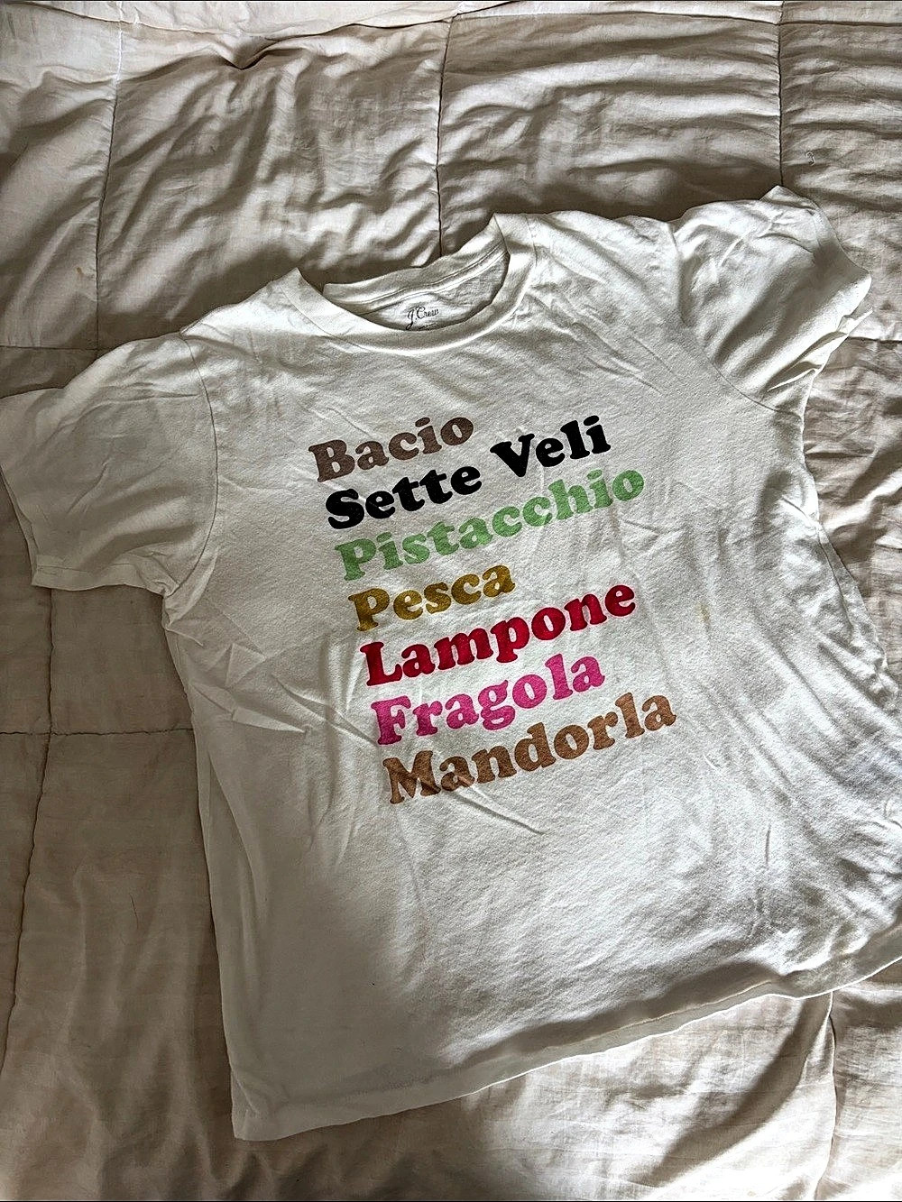 J.Crew Italian Gelato Flavors Graphic Short Sleeve Tee
